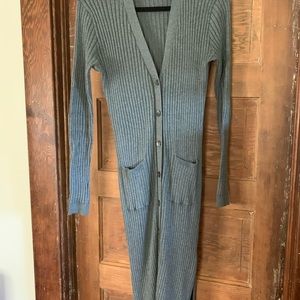 Rock Bottom Price - Autumn Cashmere grey cotton ribbed duster cardigan